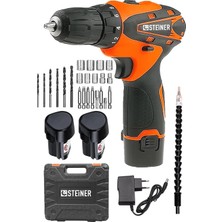 Tr Alman 36 V Metal Şanzıman Çift Akülü Şarjlı Vidalama Matkap + 24 Parça Set - ST0518R21540