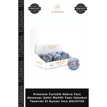 Floranova Premium Turistik Hatıra Tarz Aksesuar Şehir Motifli Taşlı Istanbul Tasarımı El Aynası Ince ALK2475A