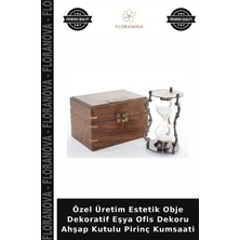 Floranova Özel Üretim Estetik Obje Dekoratif Eşya Ofis Dekoru Ahşap Kutulu Pirinç Kumsaati
