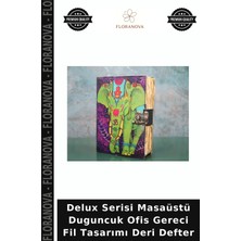 Floranova Delux Serisi Masaüstü Duguncuk Ofis Gereci Fil Tasarımı Deri Defter