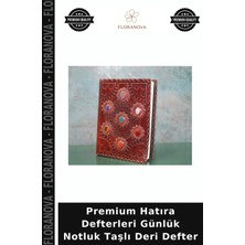 Floranova Premium Hatıra Defterleri Günlük Notluk Taşlı Deri Defter