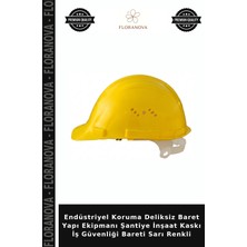 Floranova Endüstriyel Koruma Deliksiz Baret Yapı Ekipmanı Şantiye Inşaat Kaskı Iş Güvenliği Bareti Sarı Renkli
