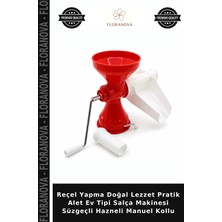 Floranova Reçel Yapma Doğal Lezzet Pratik Alet Ev Tipi Salça Makinesi Süzgeçli Hazneli Manuel Kollu