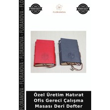 Floranova Özel Üretim Hatırat Ofis Gereci Çalışma Masası Deri Defter