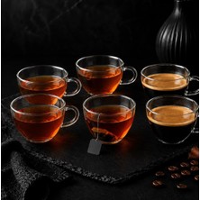Dailmond 6'lı 200 ml Borosilikat Cam Çay ve Kahve Fincanı Seti