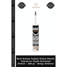 Floranova Özel Üretim Tadilat Ürünü Mastik Yapıştırıcı Siyah Universal Silikon - 280 gr - Dolgu Silikonu