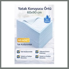 Bezos Yatak Koruyucu Örtü 60X90 cm 60 Adet Tek Kullanımlık Sıvı Geçirmez Hasta Altı Bezi Mmbz