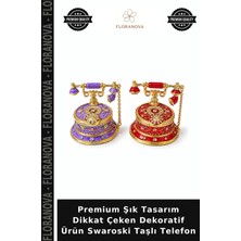 Floranova Premium Şık Tasarım Dikkat Çeken Dekoratif Ürün Swaroski Taşlı Telefon