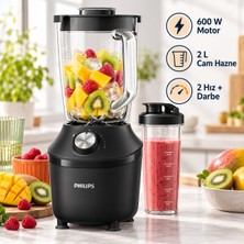 Philips 600 W Motor, 2 L Cam Hazne, 2 Hız + Darbe Blender HR2291/41