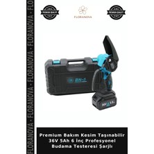 Floranova Premium Bakım Kesim Taşınabilir 36V 5AH 6 Inç Profesyonel Budama Testeresi Şarjlı