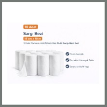 Bezos Sargı Bezi 15 cm x 10 M 10 Adet Pamuklu Hidrofil Gazlı Bez Rulo Sargı Bezi Mmbz