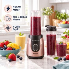 Karaca 550 W Motor, 600 + 400 ml Hazne, 4 Çelik Bıçak Blender 000001000263528002