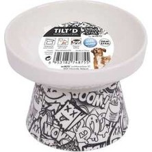 Hilera M-Pets Urbanstyle Tiltd Siyah Beyaz Seramik Mama Kabı 250ML