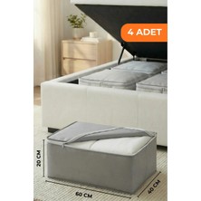 Evsella 4’lü Antrasit Baza Altı Çekyat Hurç Organizer 60×40×22 cm