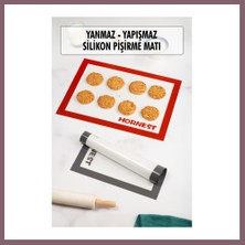 Bezos Fırınlanabilir Kendinden Yağlı Silikon Pişirme Matı Hamur Açma Matı Silpat 30X40 cm 1 Adet Bzss