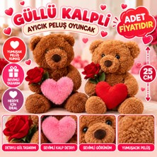 Bezos 25 cm Güllü Kalpli Ayıcık Peluş Oyuncak