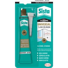 Tr Sista Şeffaf Silikon Mastik Tüp, 50 Gr, Suya Dayanıklı, Hızlı Kuruyan