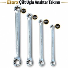 Tr E-Torx Çift Uçlu Yıldız Anahtar Takımı Seti 4 Parça 8 Ölçü E6-E24 Dış Torx Somun Anah