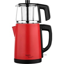 Tr Gourmet Pro Cam Demlikli Çay Makinesi Kırmızı Renkli