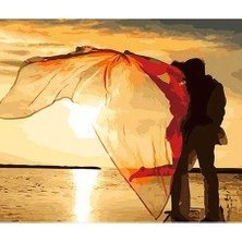 Hapy Hoby Romantik Gün Batımı Sayılarla Boyama Seti - Çerçeveli, 40X50CM