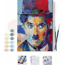 Hapy Hoby Renkli Charlie Chaplin Sayılarla Boyama Seti - Çerçeveli, 40X50CM