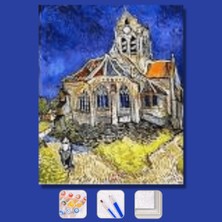 Hapy Hoby Van Gogh Auvers'deki Kilise Sayılarla Boyama Seti - Çerçeveli, 40X50CM