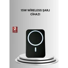 Hace Bazaar 360° Döner Başlıklı Magsafe Araç Telefon Tutucu 15W Güvenli Kablosuz Şarj