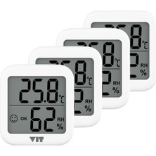 VIT Vıt 4'lü Iç Mekan Dijital Isı ve Nem Ölçer Beyaz Termometre WVT17-03 Thermometer