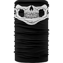 Hype Store Siyah Beyaz Klasik Kuru Kafa Çok Amaçlı Bandana Saç Bandı Maske Balaklava Boyunluk Motosiklet V