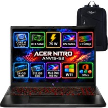 Acer Nitro ANV15-52 Intel Core I7 13620H 24GB 512SSD RTX5060 W11 Pro 15.6'' 165HZ Taşınabilir Bilgisayar NH.QZ8EY.003