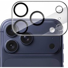 Happy Trend iPhone 17 Pro Uyumlu Full Kamera Lens Koruyucu Darbe Dayanıklı Temperli Cam Tam Koruyucu Hd Şeff