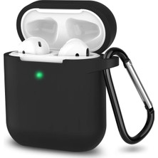 URUCHI Uruchı Airpods 1/2. ile Uyumlu Ince ve Hafif Silikon Kılıf, Yumuşak Esnek Tasarım, Anahtarlıklı, Kab