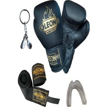 Xml Bayiciniz Tr Boks Eldiveni, Kick Boks ve Muay Thai Eldiveni, 6 Oz, Siyah, Bandaj ve Dişlik Seti