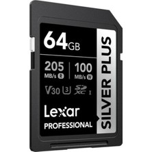 Lexar 64GB Silver Sd Uhsı V30 U3 205MB/S Hafıza Kartı