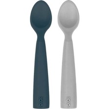 Oioi Nam Nam 2'li Silikon Mama Kaşığı Deep Blue-Powder Grey