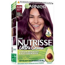 Garnier Nutrisse Yoğun Besleyici Kalıcı Krem Saç Boyası 4.26 Patlıcan Moru