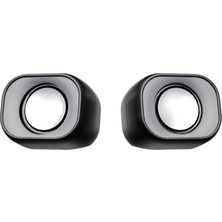 Meetion | SP2010 | Siyah | Ofis Masaüstü Hoparlörleri | 2.0 Ses Sistemi | 3.5mm + USB Bağlantı