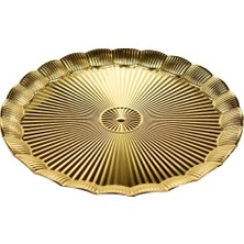 Lavin Lvn Gold Yuvarlak Metal Tepsi LVN51262 1 Adet