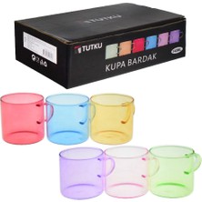 Tutku Renkli Cam Espresso Kupa Bardak 6 Lı KT-129 1 Adet