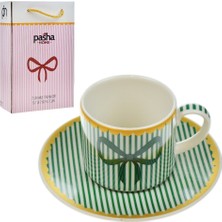Pasha Home Ribbon 2 Li Kahve Seti Yeşil PH-0906 1 Adet