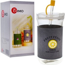 By Como Meyve Temalı Cam Pipetli Bardak KYR-5662 1 Adet