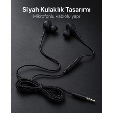Epilons Silikon Uçlu Mikrofonlu Siyah Kablolu Kulak Içi Kulaklık