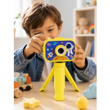 Şarjlı Çocuk Dijital Kamera Ön Arka Kamera Destekli Hd Fotoğraf Video Çekimi Mini Tripodlu