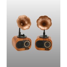 Şarjlı Mini Retro Radyo Bluetooth Hoparlör Çoklu Bağlantı Seçenekli Yeni Nesil