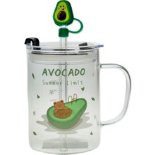 By Como Ananas Temalı Cam Pipetli Kupa Bardak KYR-5657 1 Adet