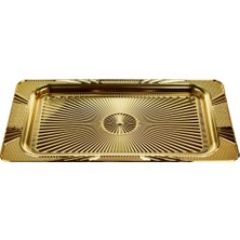 Lavin Lvn Küçük Tekli Dikdörtgen Gold Metal Tepsi LVN51286 1 Adet
