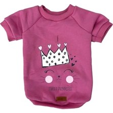 Die Grup Kedi ve Köpek Kıyafeti & Elbisesi Pembe Sweatshirt Sweet Prenses M