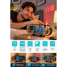 Dijital LED Masa Saati Masaüstü Alarm Saati Parlaklık Ayarlı Sıcaklık ve 12 24 Saat Göstergeli