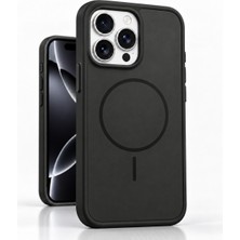 CoverZone iPhone 14 Pro ile Uyumlu Veltro Magsafe ile Uyumlu Mat Silikon Kılıf, Manyetik Halka, Kablosuz Şarj Uyumlu, Kamera Lens Korumalı, Darbe ve Çizilme Koruması, Yumuşak Dokulu Siyah