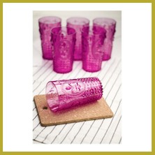 Bezos Akrilik Pembe 6'lı Uzun Bardak & Su Meşrubat Bardağı 750 ml ( Büyük Boy & Cam Değildir ) Bcks